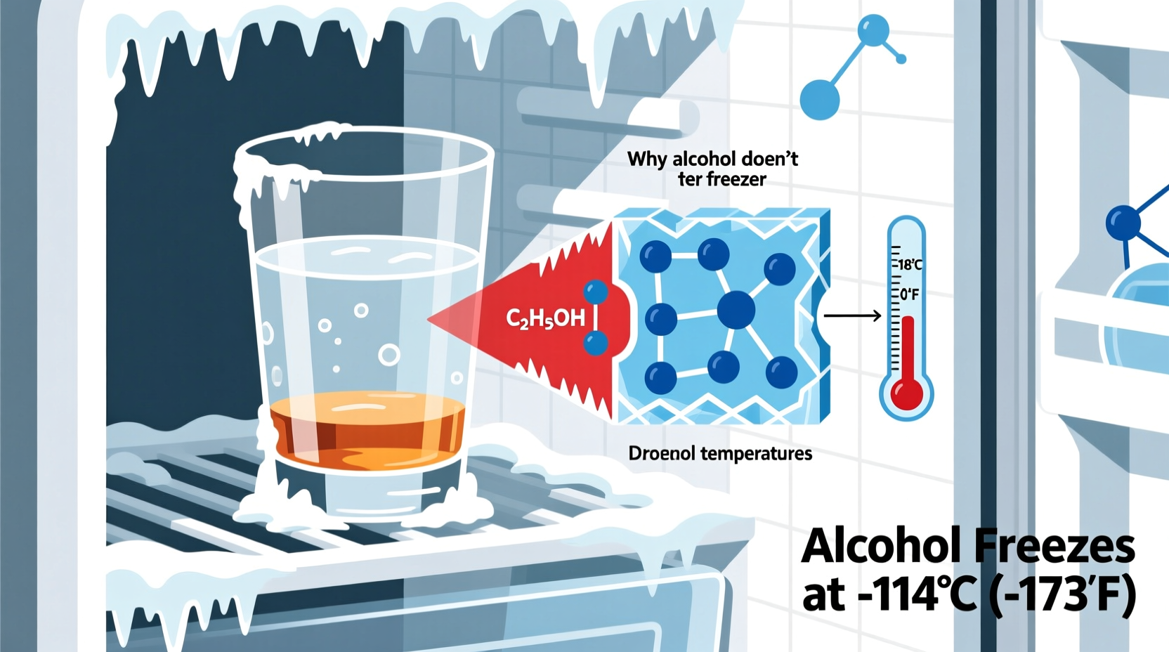 why doesnt liquor freeze alcohol freezing points explained