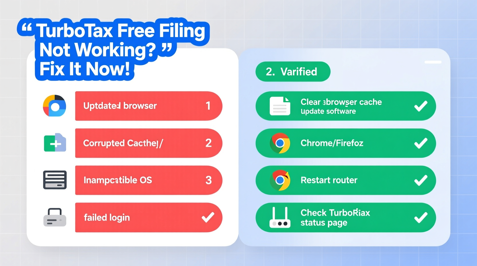 turbotax free filing not working reasons solutions