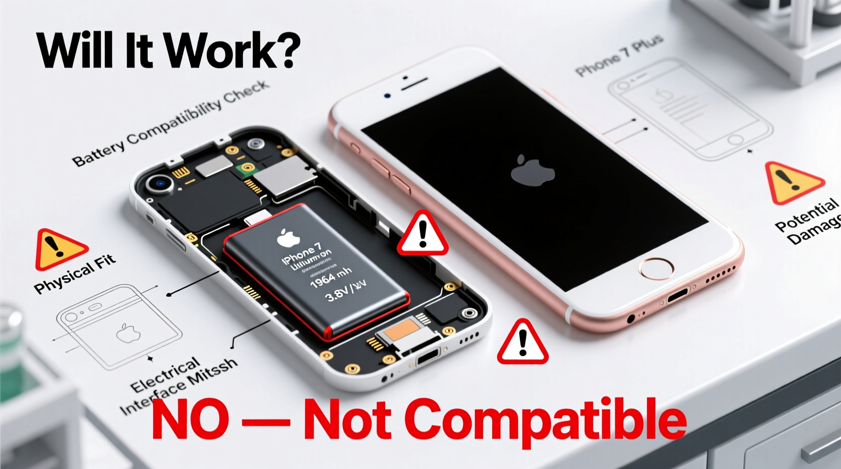 iphone 7 battery in a 7 plus will it actually work or am i asking for trouble