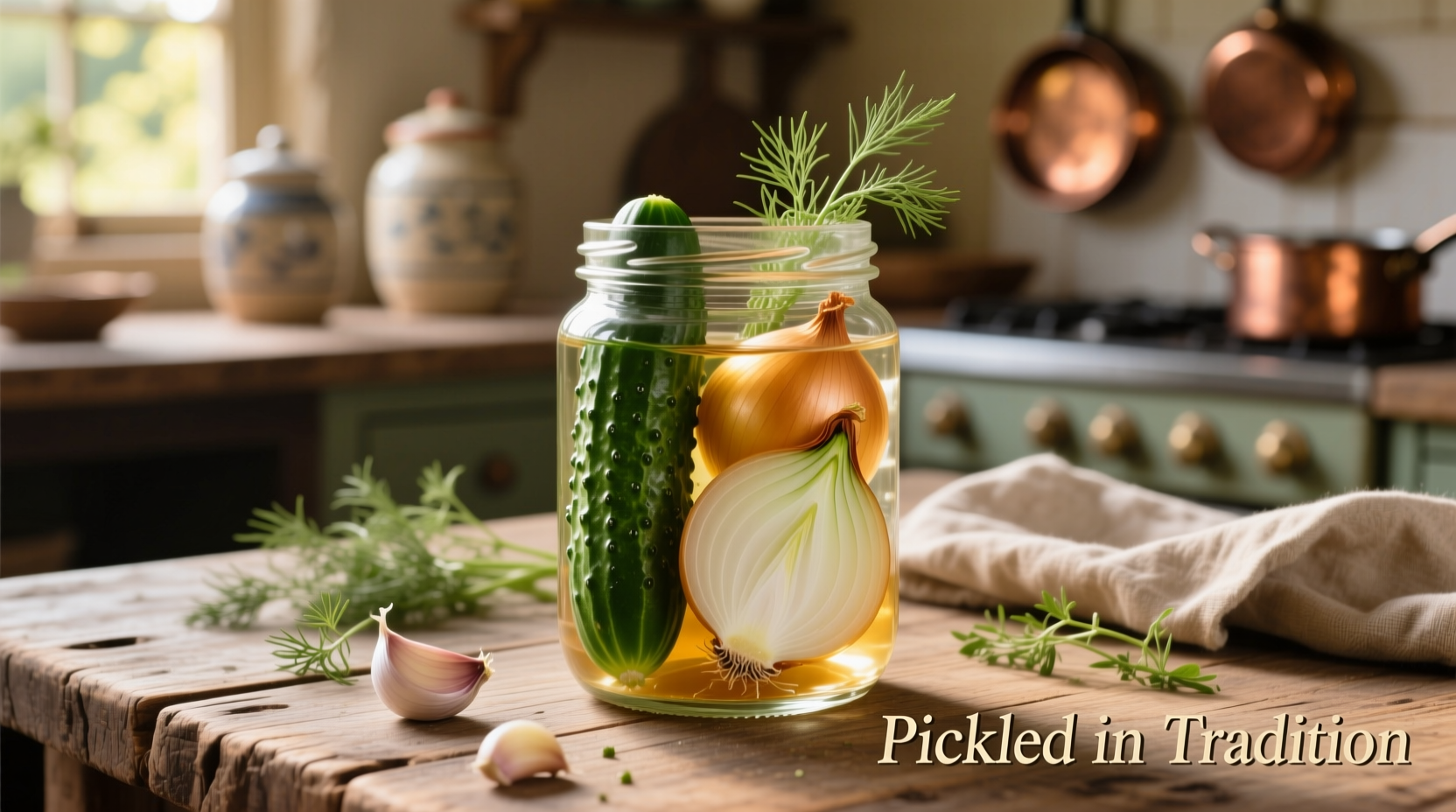 cucumber and onion in vinegar