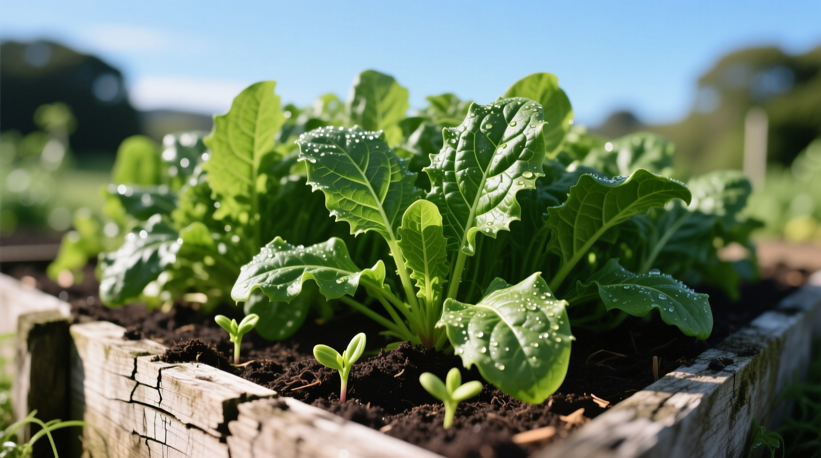New Zealand spinach growing in garden bed