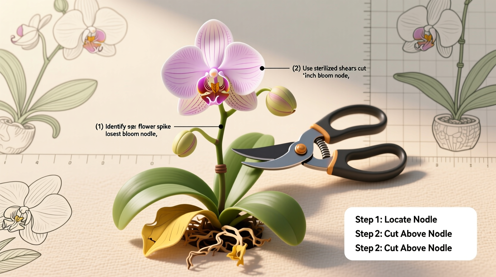 how to cut an orchid after blooming