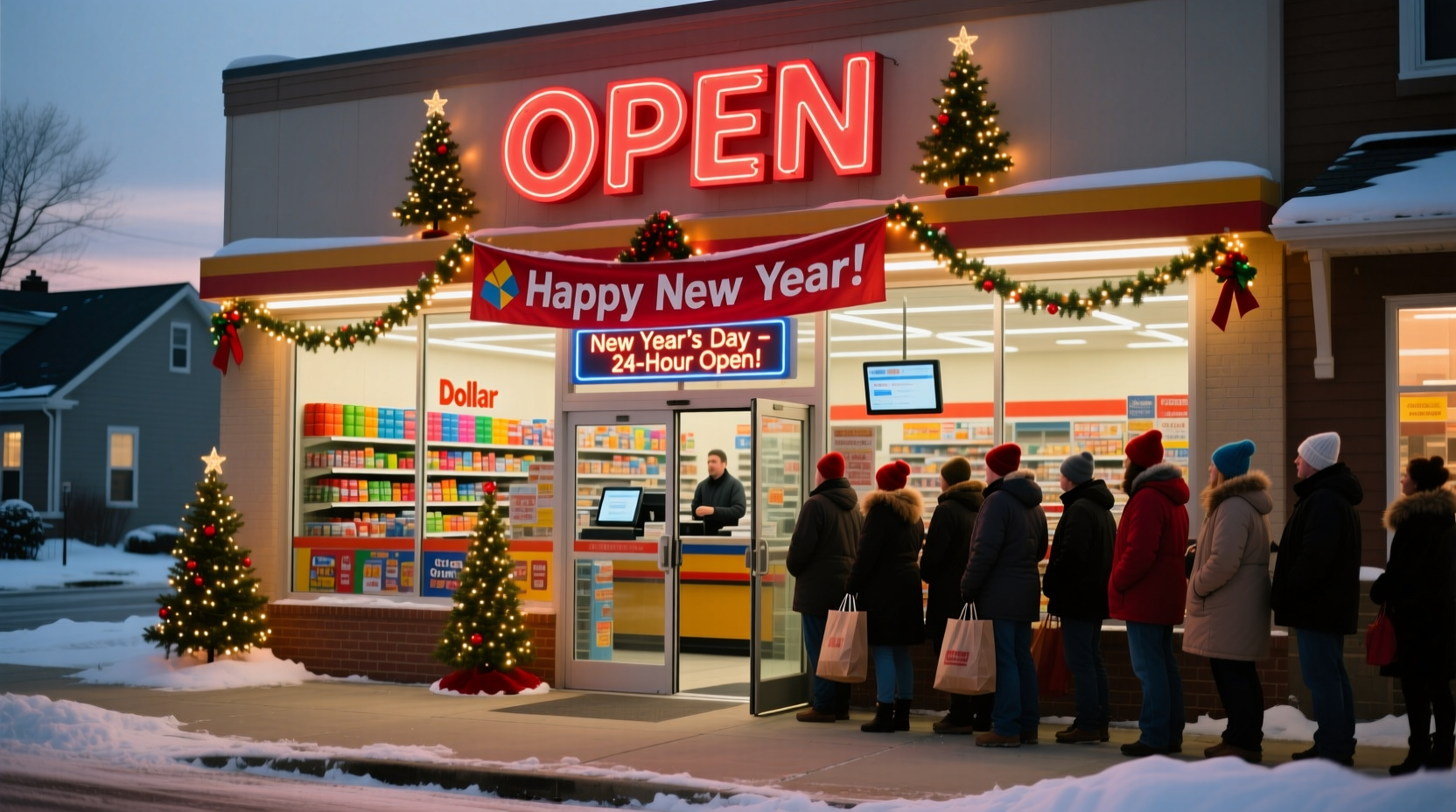 is the dollar store open on new years day