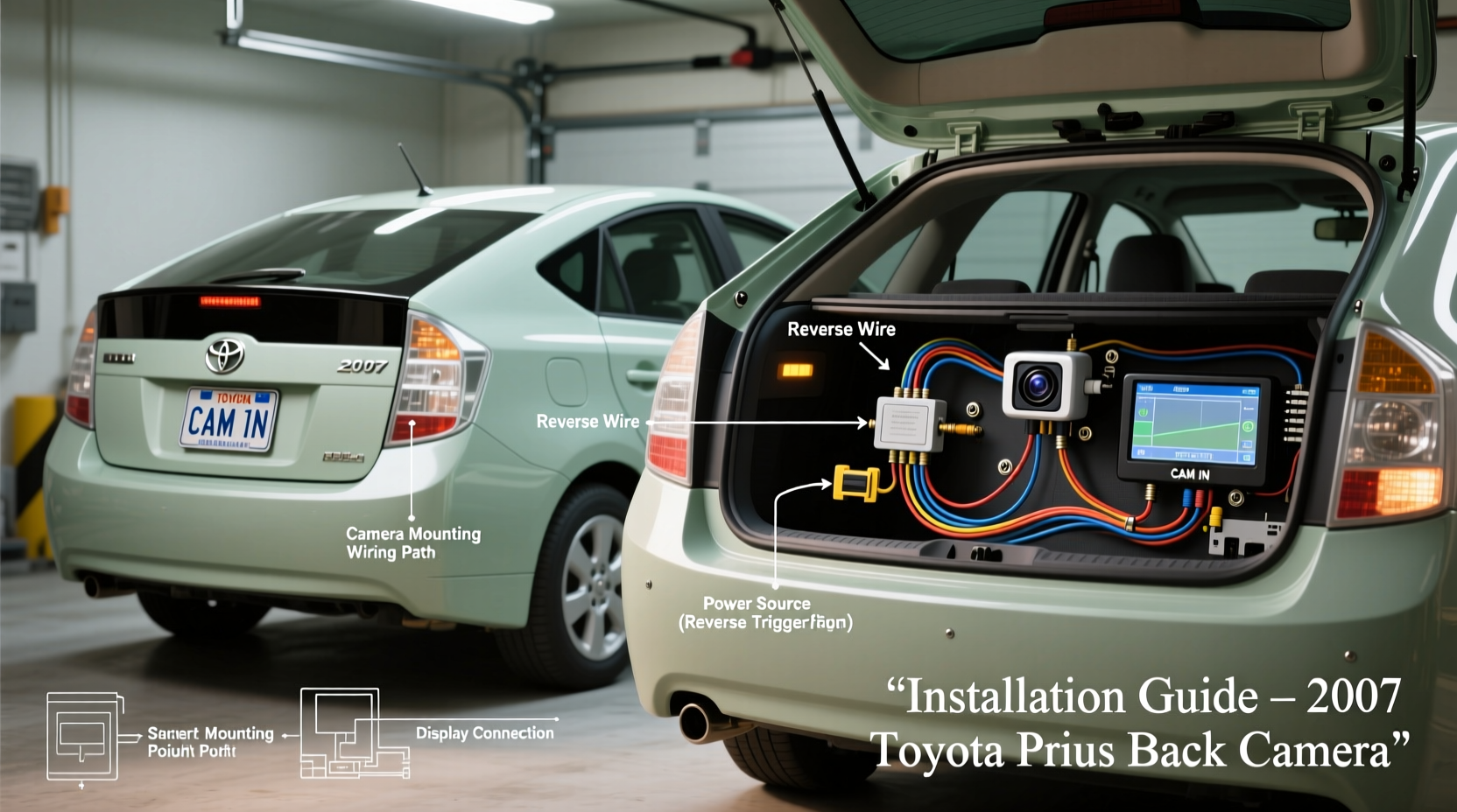 prius 2007 backup camera install