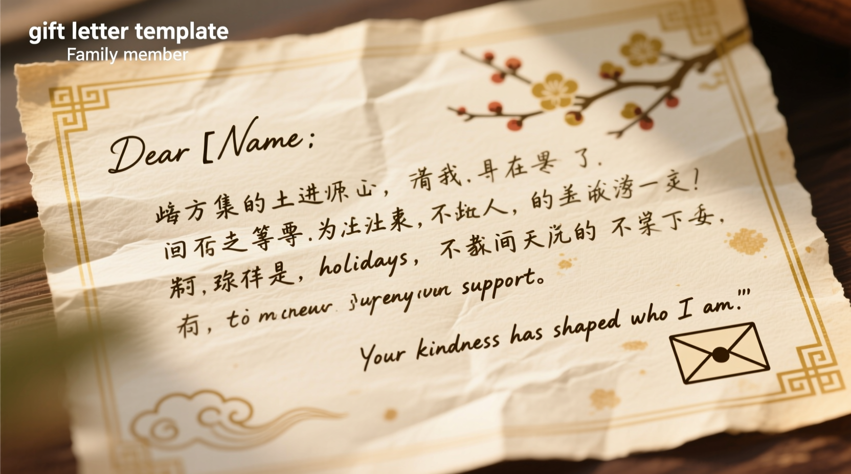 gift letter to family member thoughtful examples templates