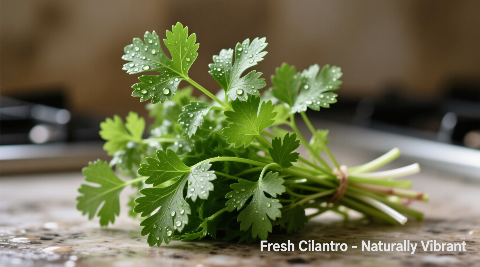 Fresh cilantro bunch showing characteristic lacy leaves