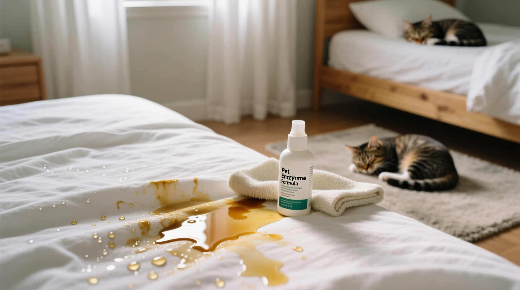 how to get cat pee out of bedding