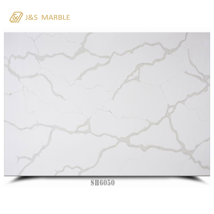 Chinese white calacatta Quartz floor slabs price per square meter price