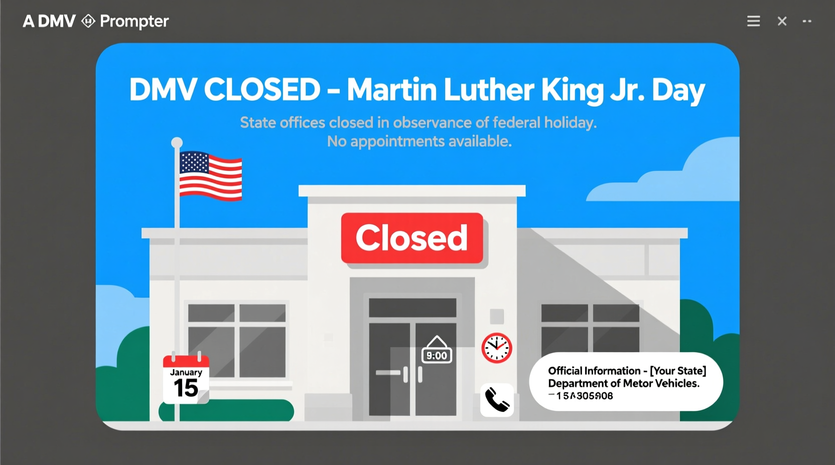 is the dmv open on martin luther king jr day