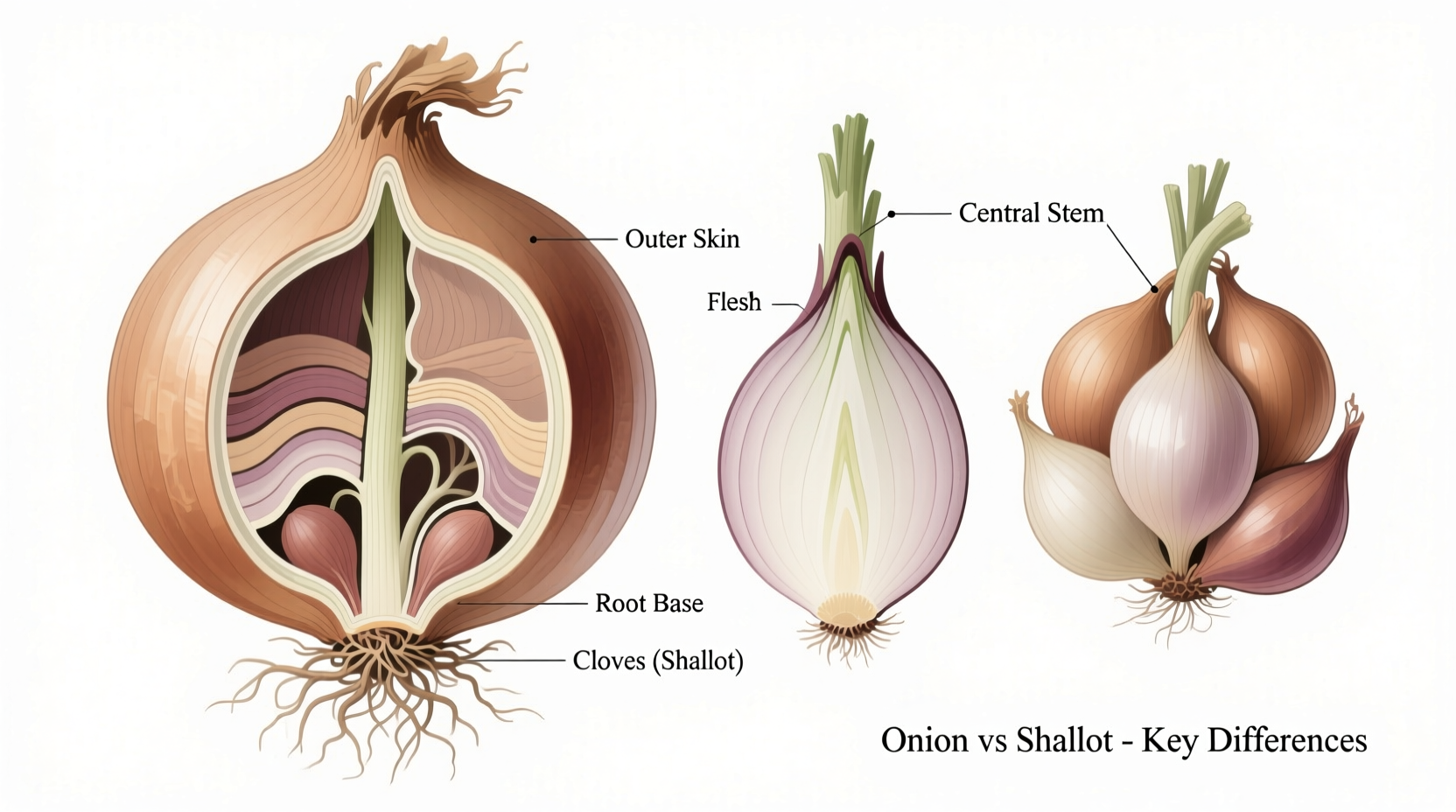 difference between an onion and shallot