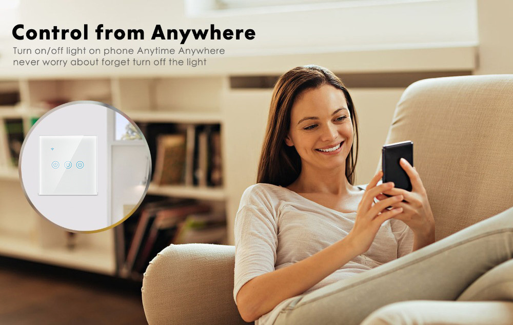 Buy Wifi Smart Light Wall Touch Switch- 3 Gang - TechAccess Shop