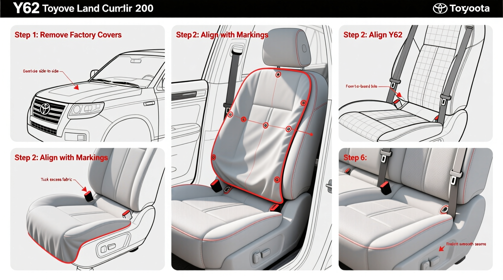 y62 seat cover install