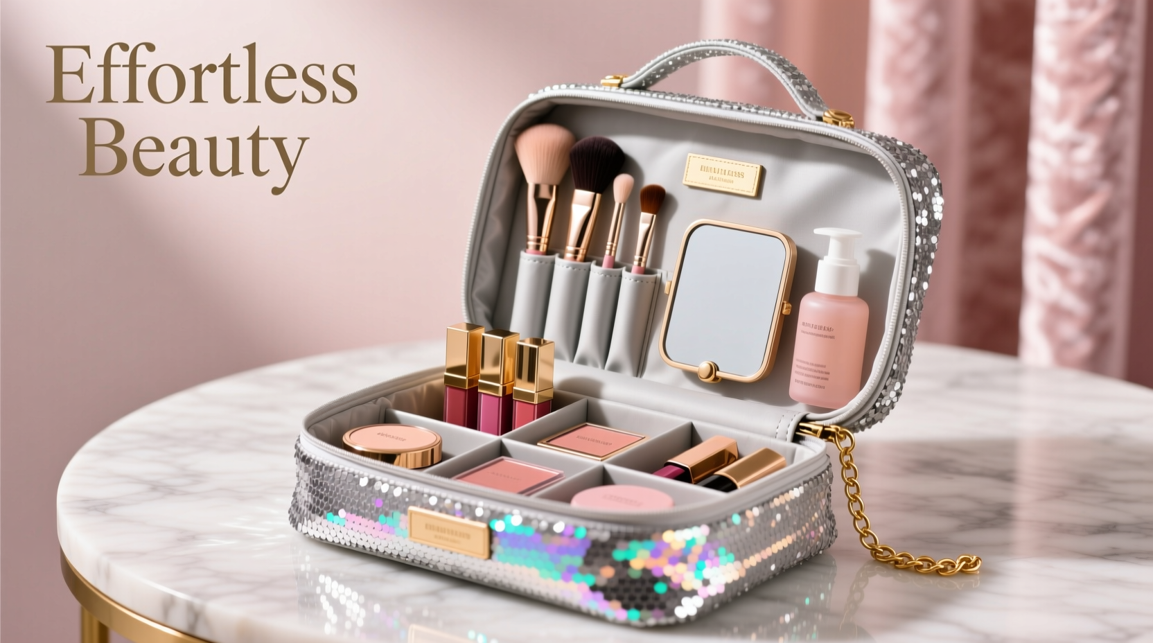 creative ways to organize your makeup in a sequin cosmetic bag for effortless style and accessibility