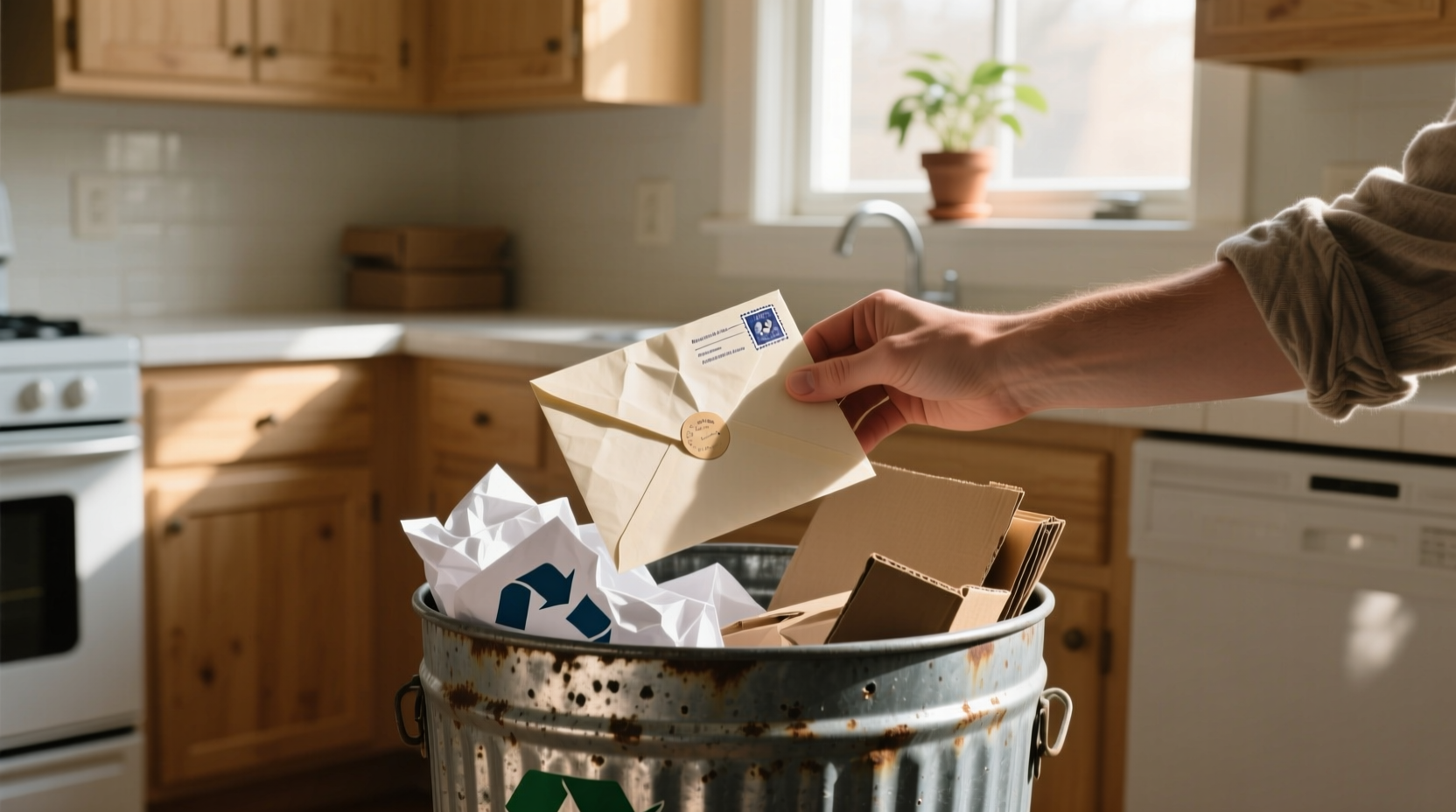 open mail over your recycling bin to avoid clutter