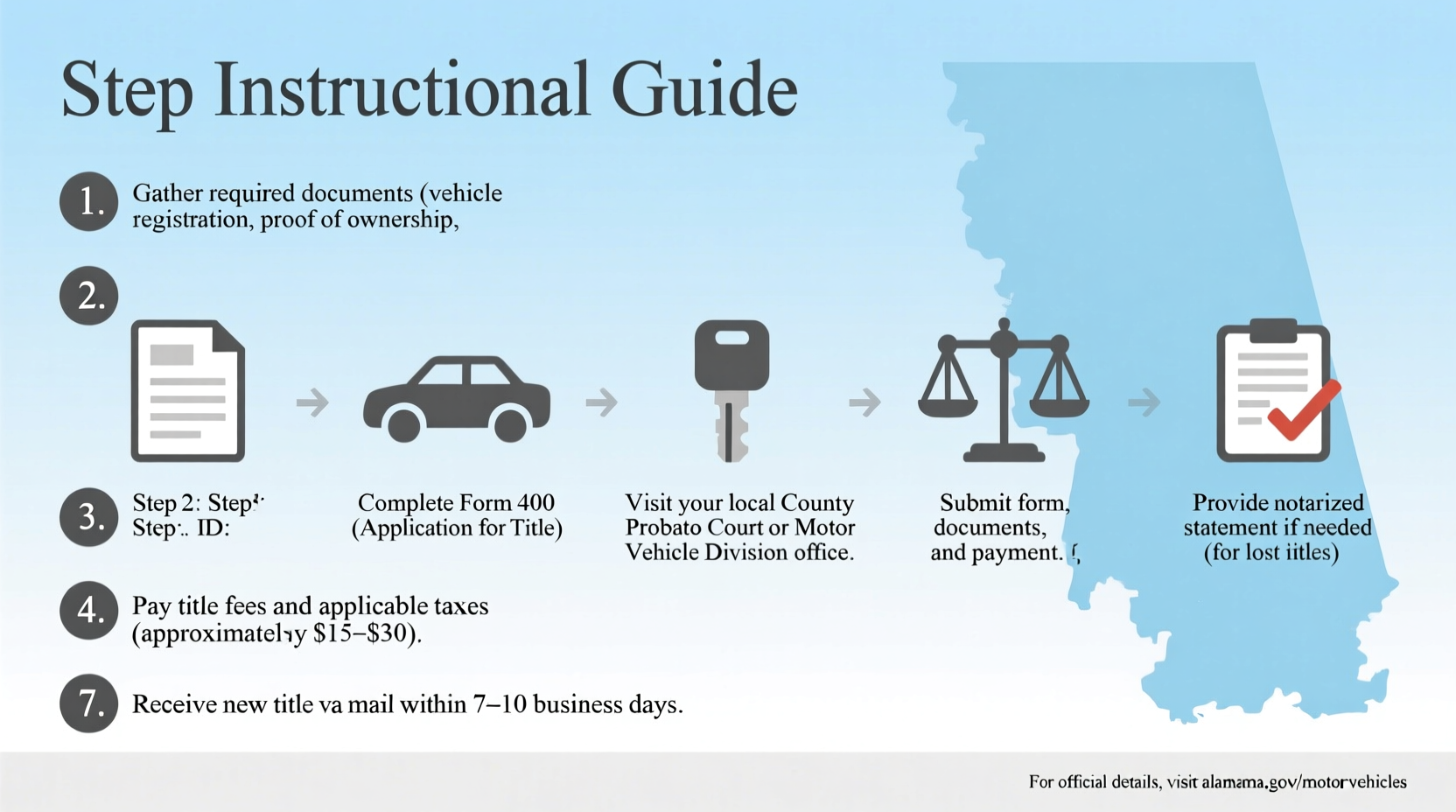 step by step guide to applying for a lost vehicle title in alabama