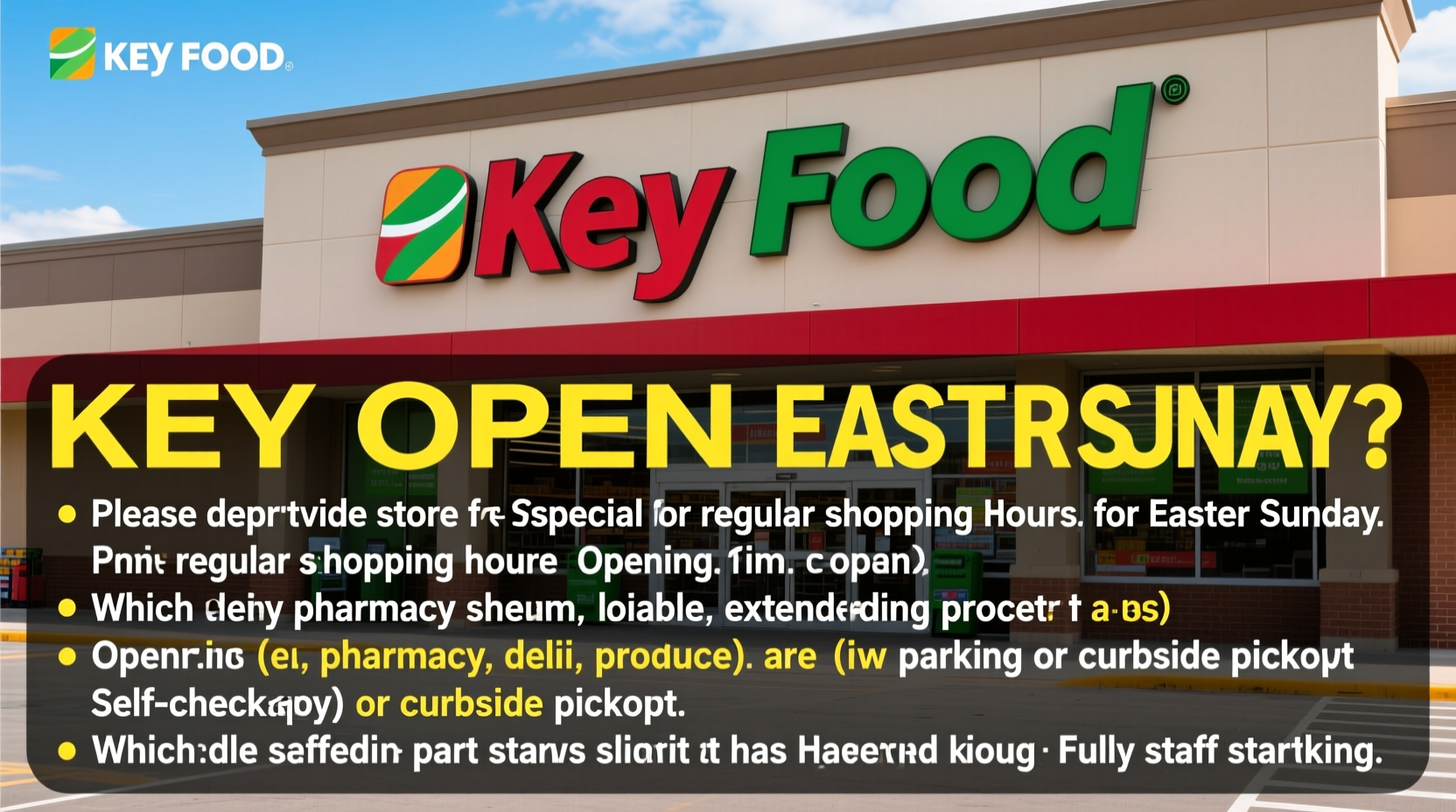 is key food open on easter sunday