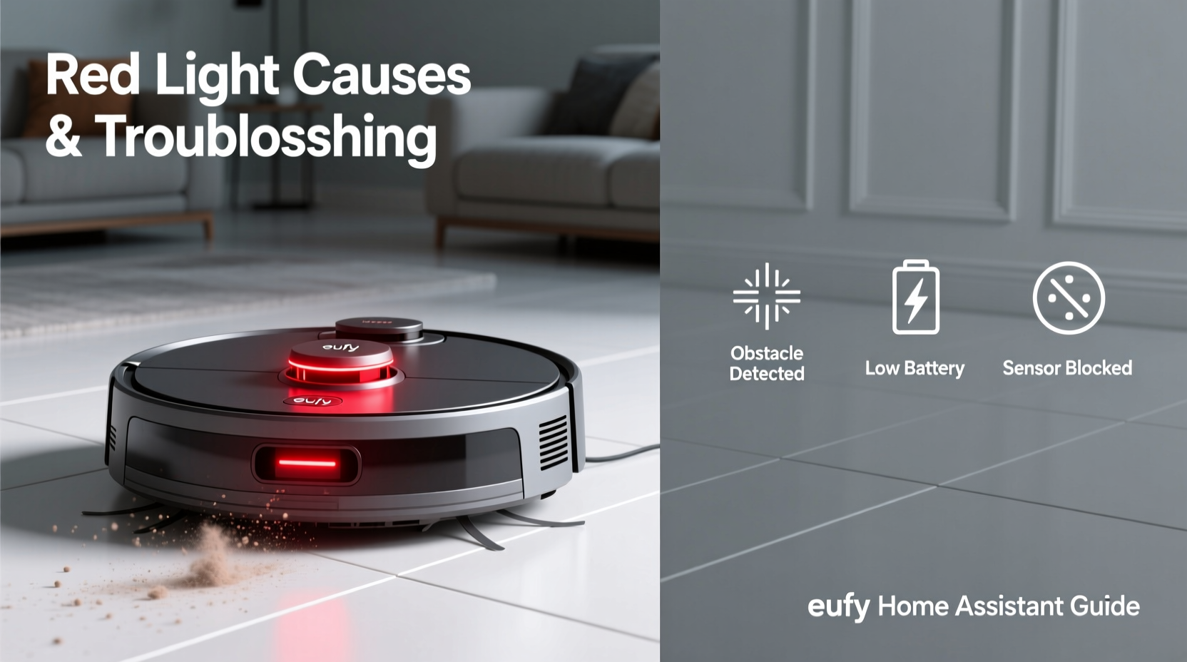 eufy robot vacuum red light causes and troubleshooting