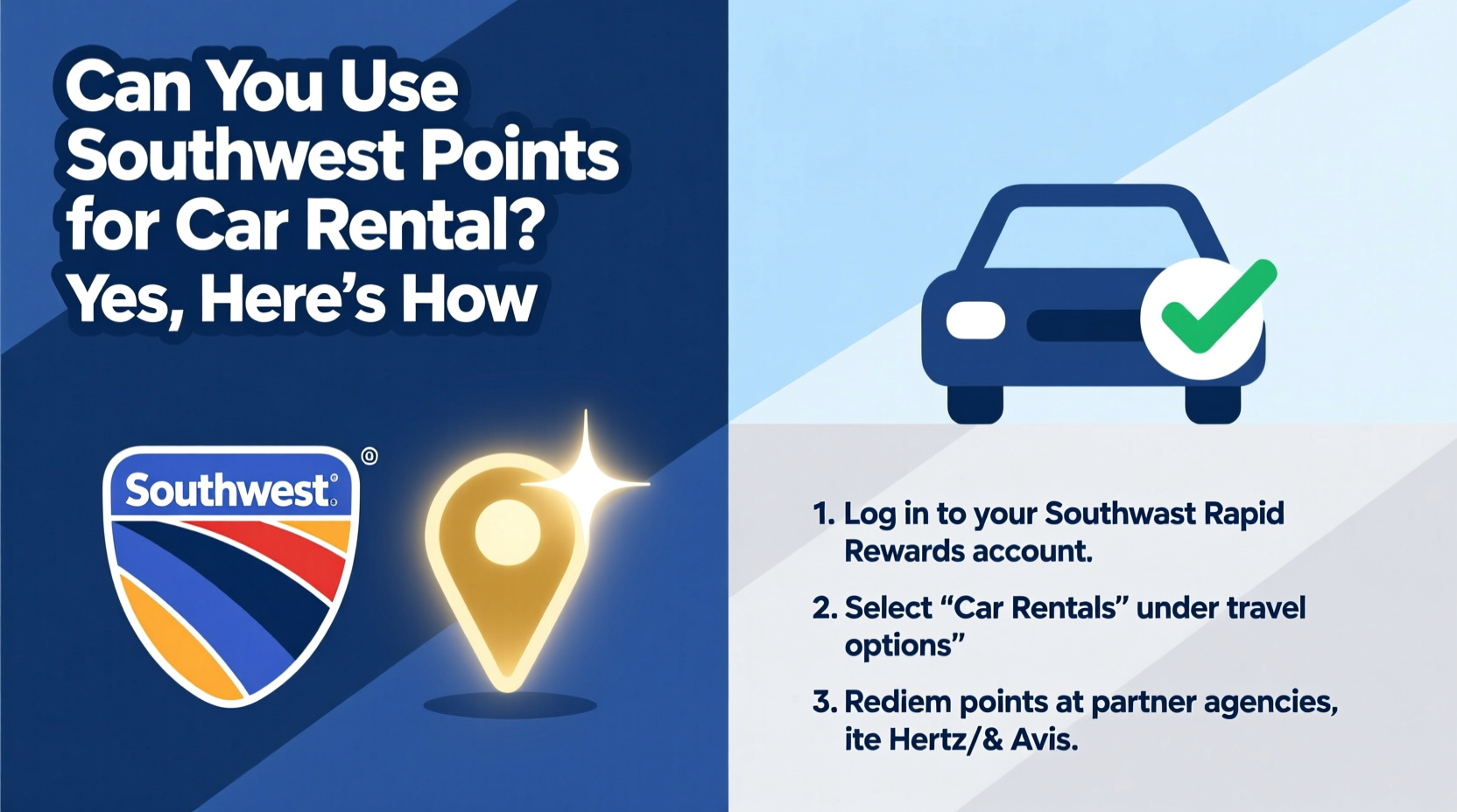 can i use southwest points for car rental