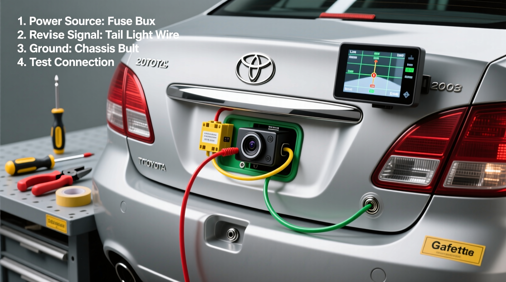camry 2003 backup camera install