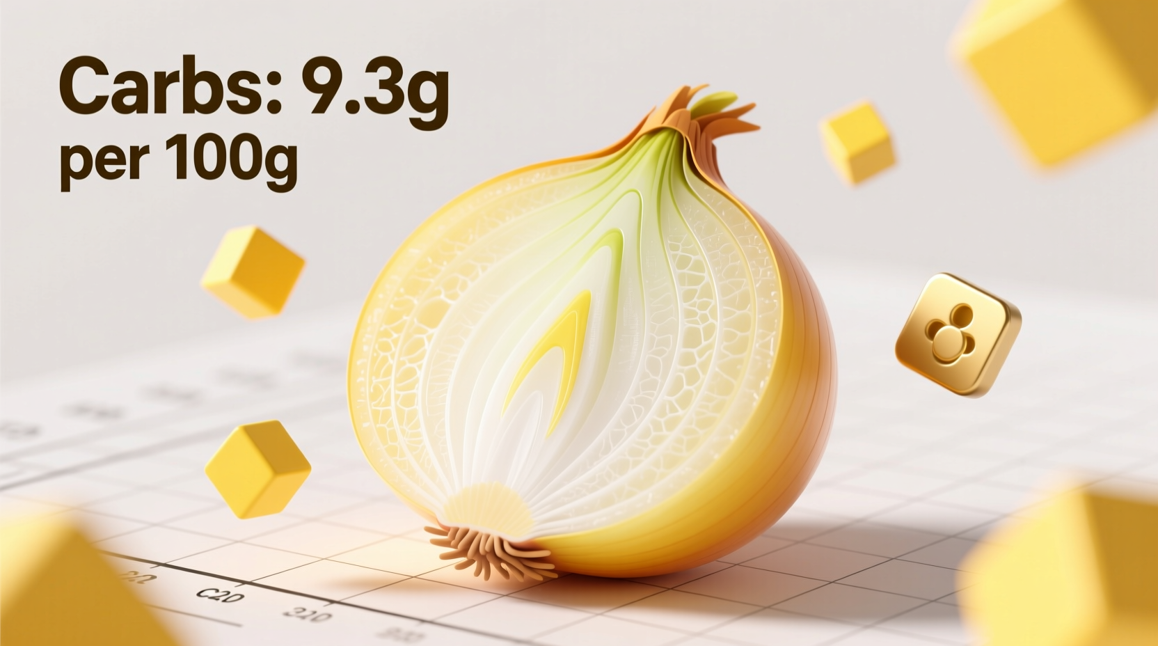 Gelbe Zwiebeln mit Nährwertangaben