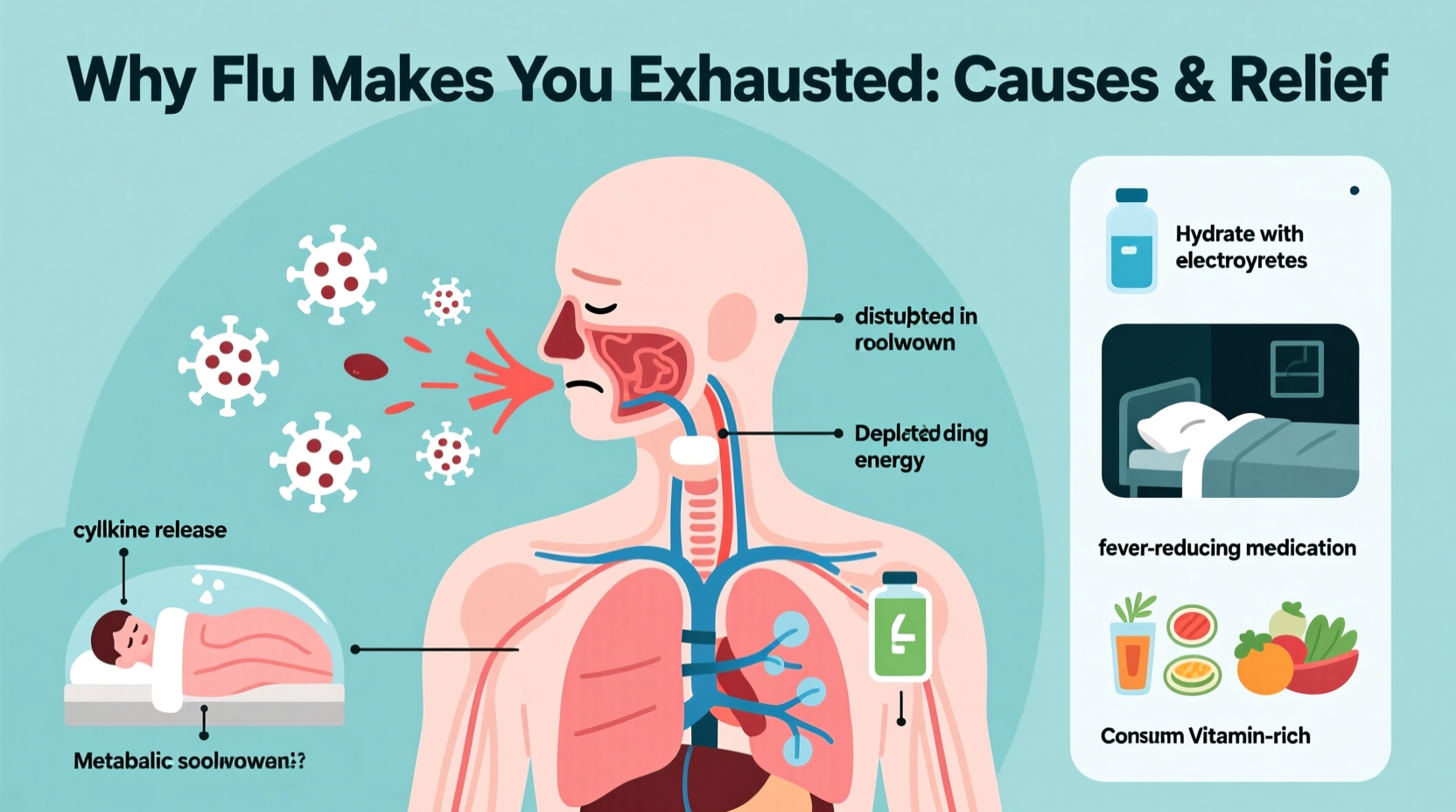 why am i so tired with the flu causes what to do