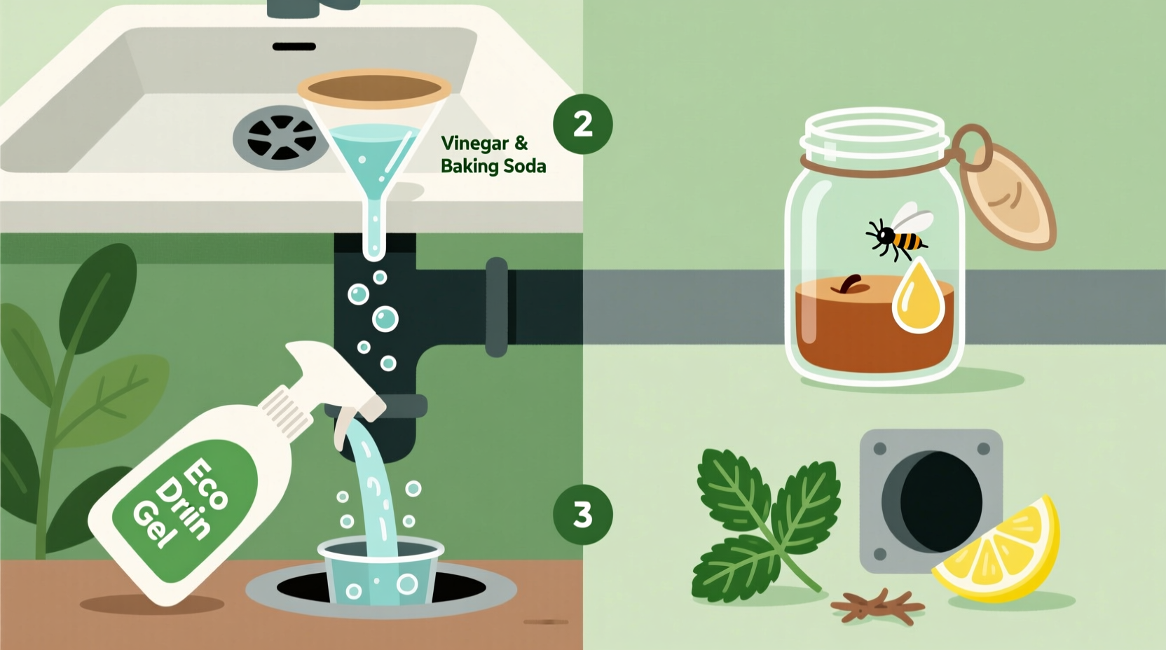 how get rid drain flies naturally