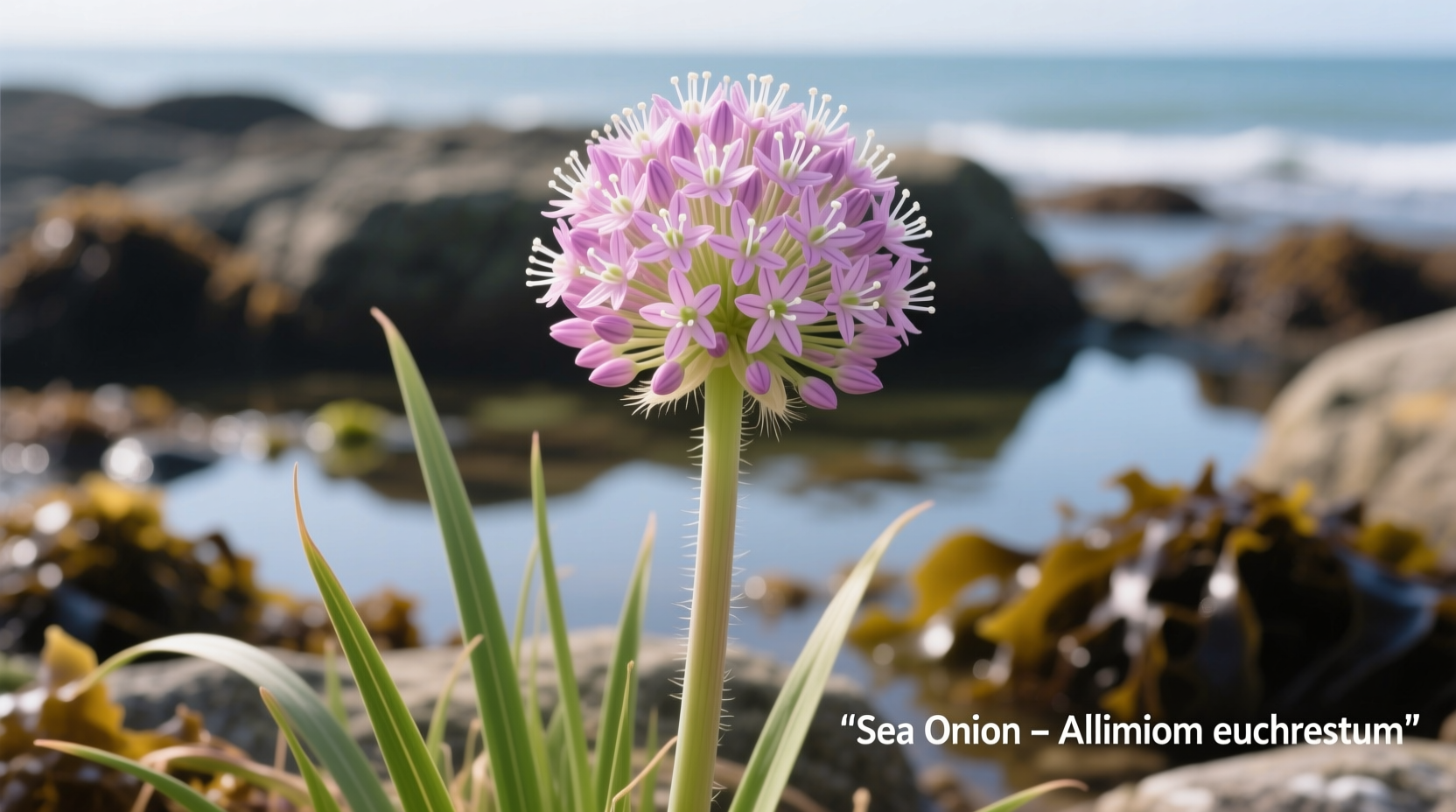 Sea onion plant showing distinctive flower stalk