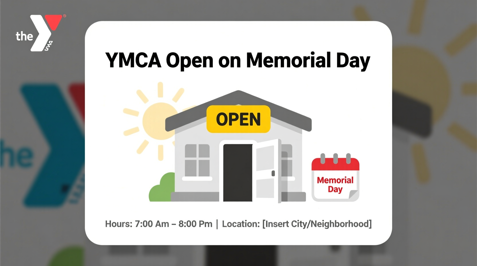 is ymca open on memorial day