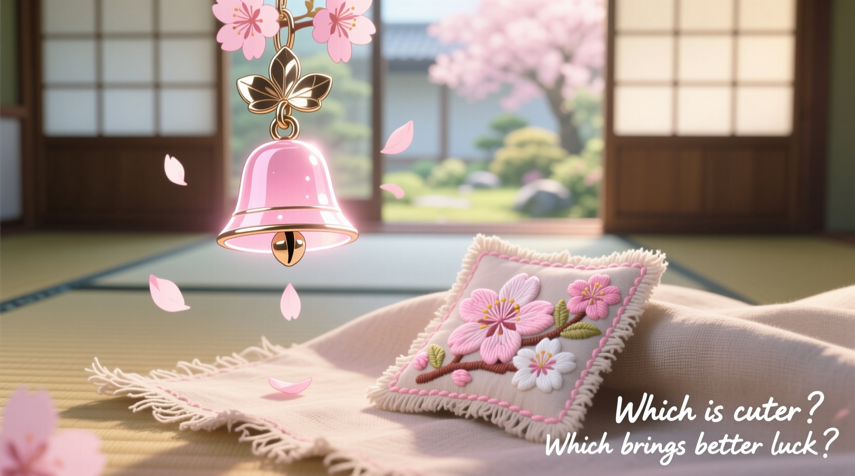 sakura bell charm vs fabric patch which is cuter and brings better luck