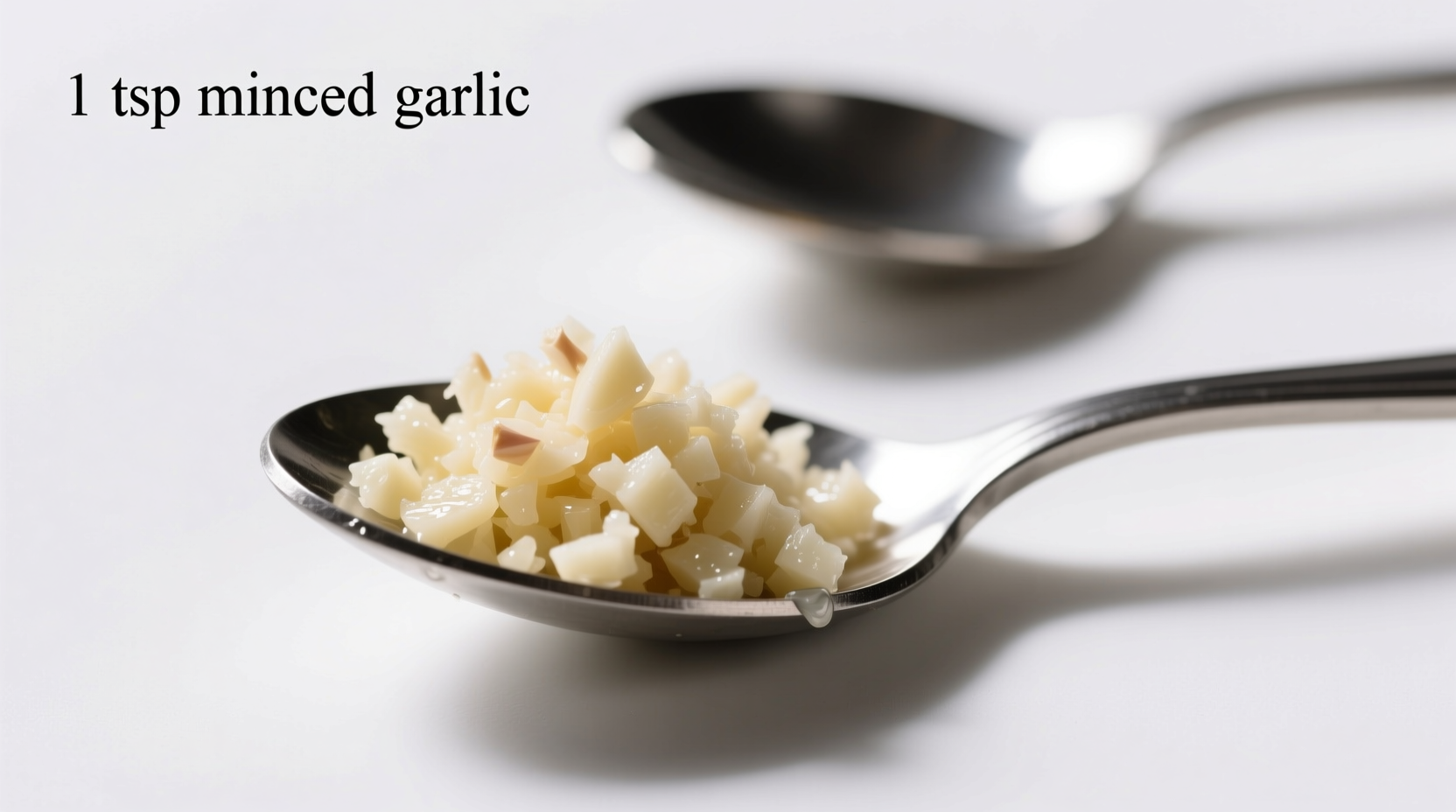 Minced garlic measurement comparison on teaspoon