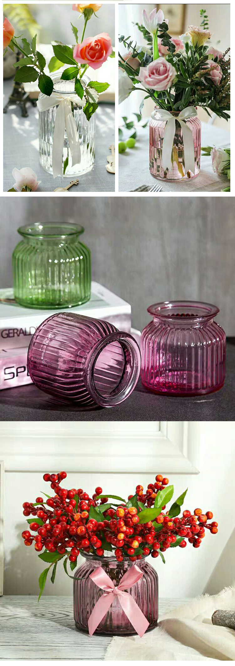 Factory Manufactured Delicate Appearance Glass Vase