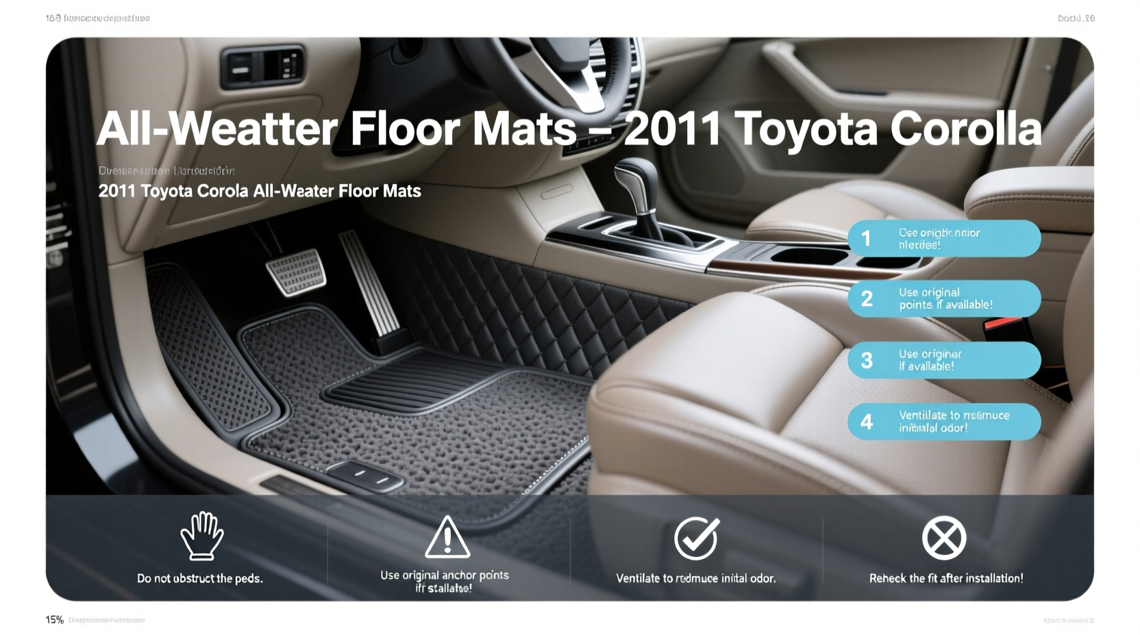 2011 Toyota Corolla All Weather Floor Mats Buying Guide