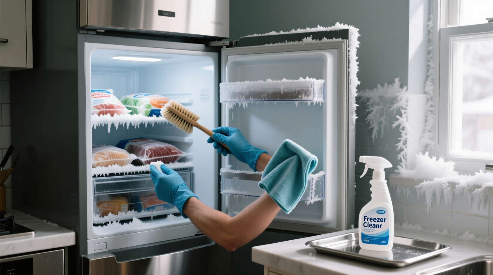 how to clean freezer