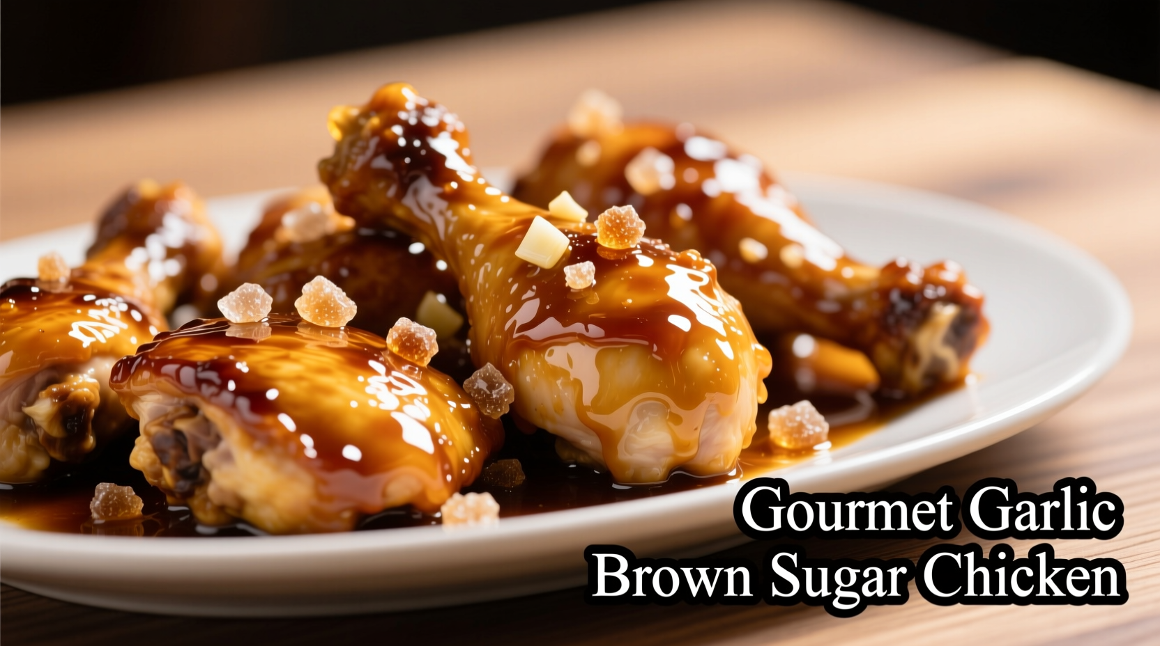 Golden garlic brown sugar chicken with glossy glaze