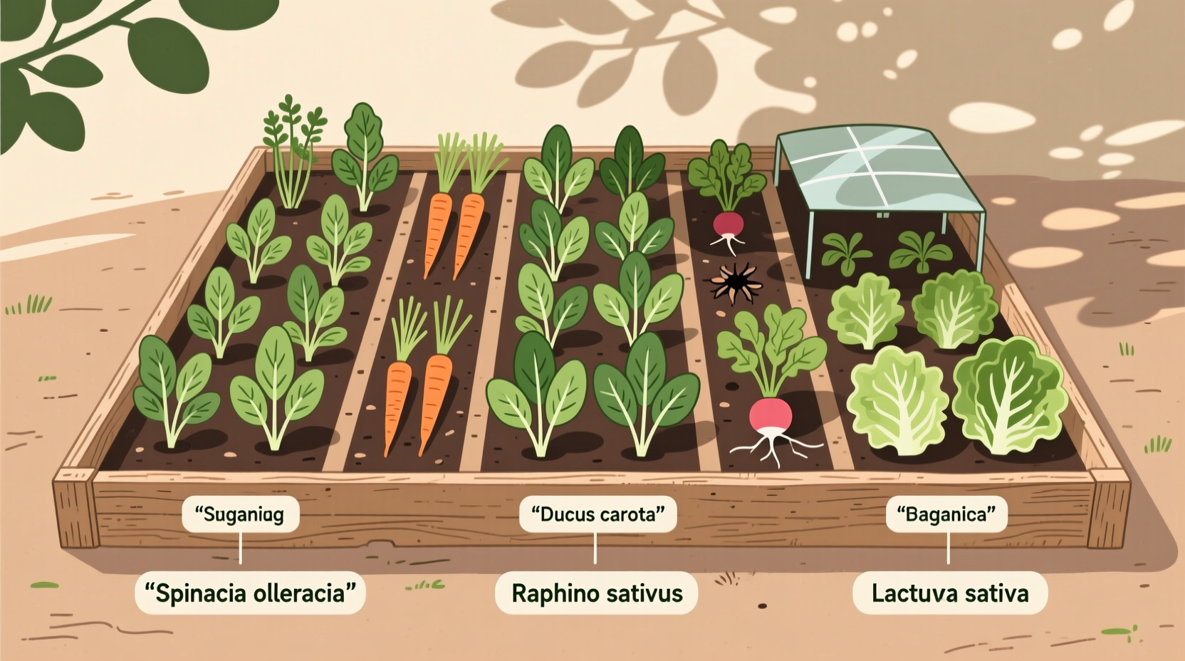 Spinach companion planting garden layout diagram
