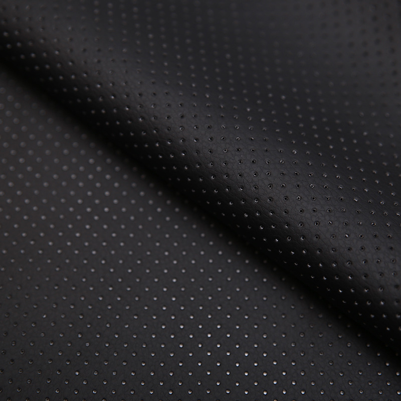 2020 New Style Black Perforated Commercial Marine Grade Upholstery Vinyls Faux Leather Fabric Perforated Vinyl Leather Cloth
