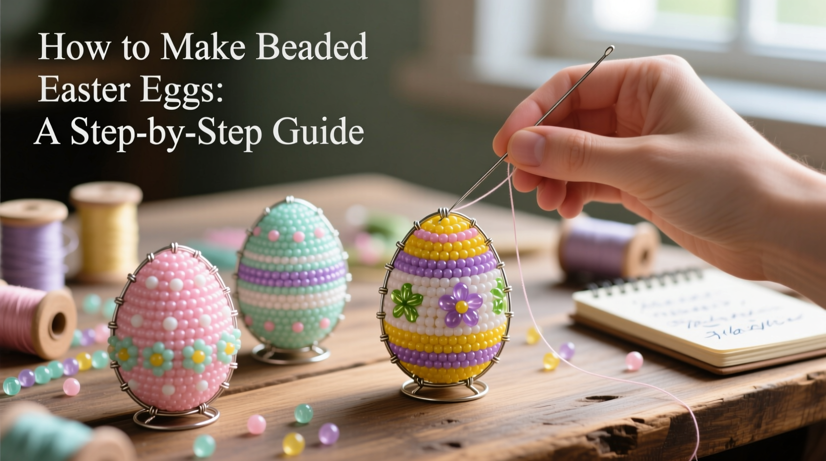 how to make beaded easter eggs