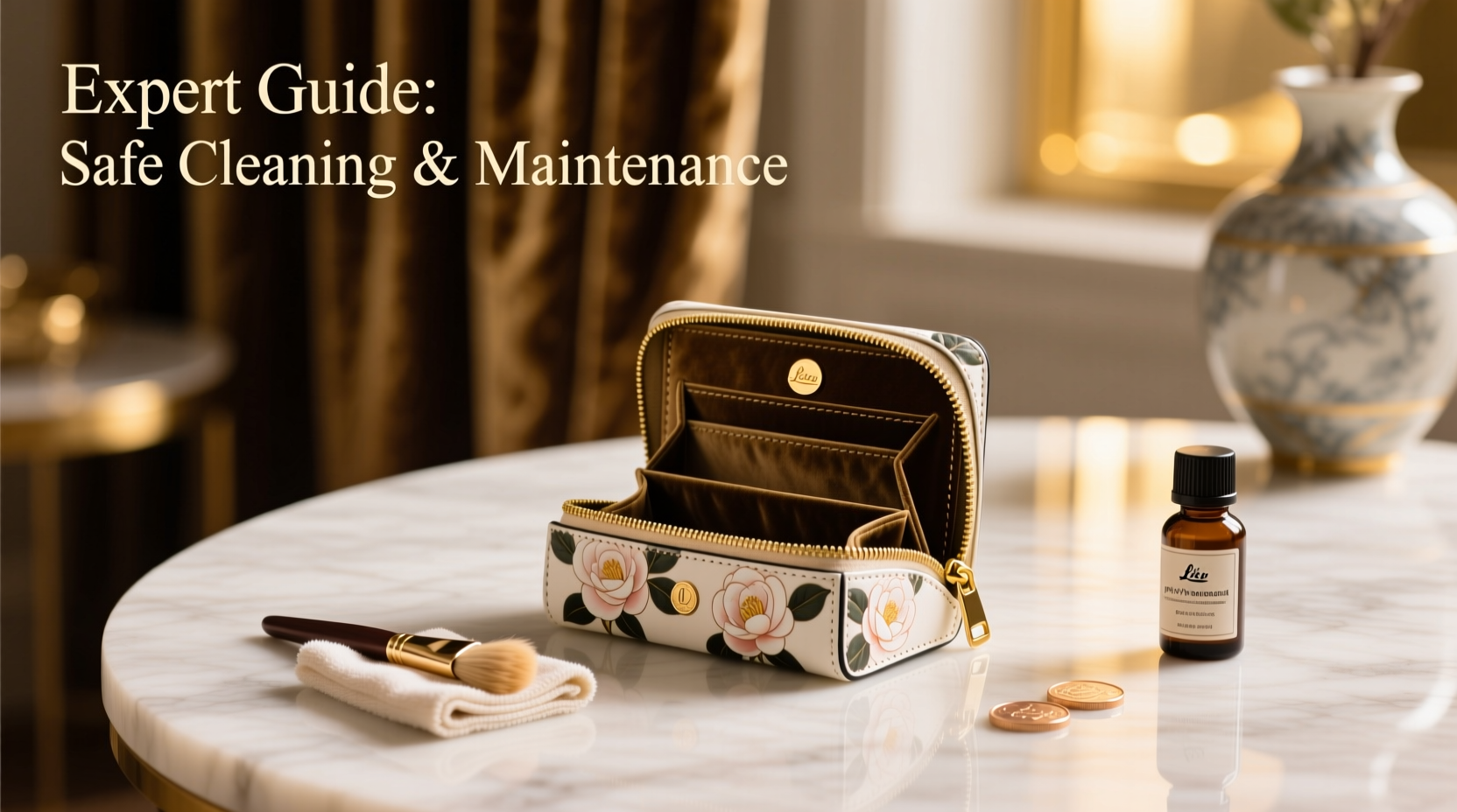 expert guide to safely clean and maintain your designer camellia coin wallet