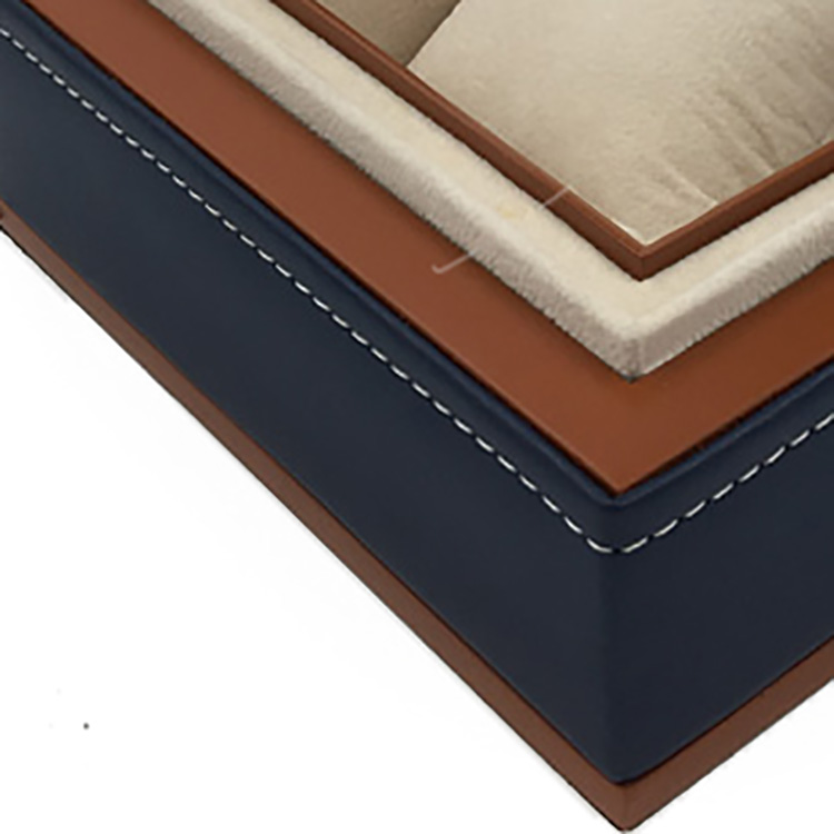 Sale Hot Sale Professional Único único azul escuro Relógio de madeira armazenamento de couro orgaenizer 