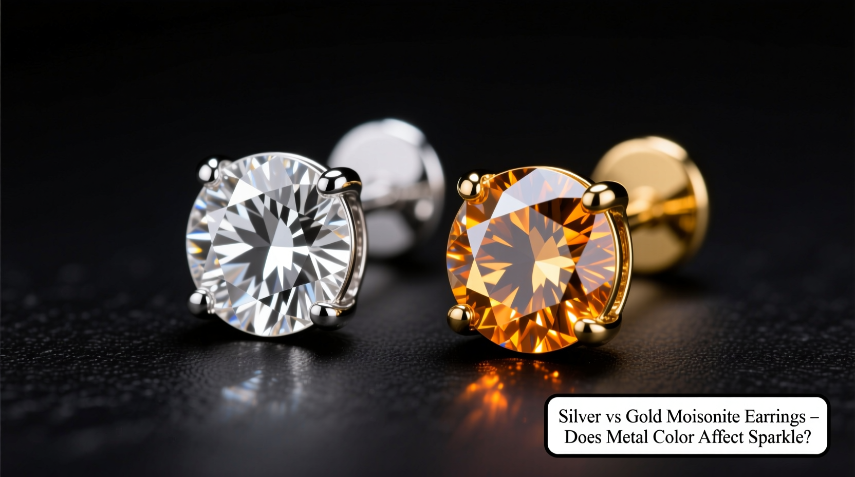 silver vs gold moissanite earrings does the metal color really change the sparkle 2