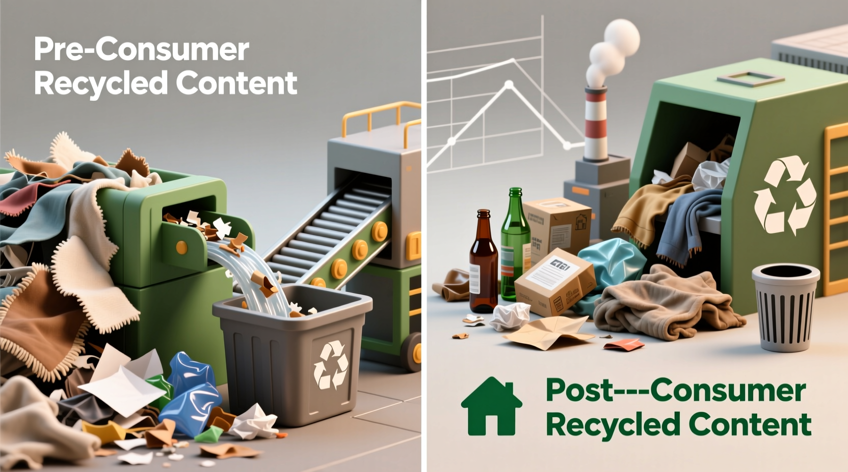 whats the difference between pre and post consumer recycled content