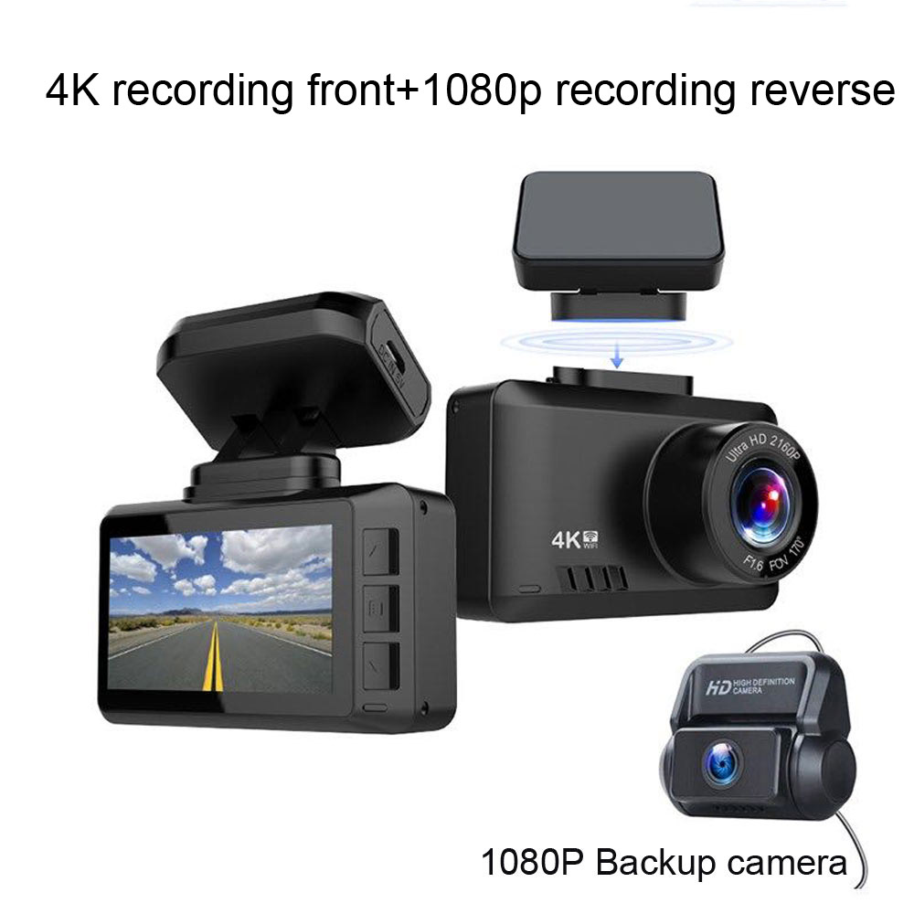 Best Full HD 4K Driver Dashboard Camera WIFI GPS Logger with 1080P Reverse Camera