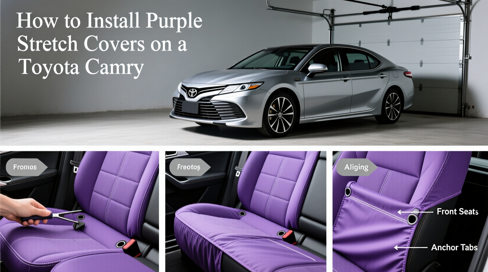 install purple stretch covers camry