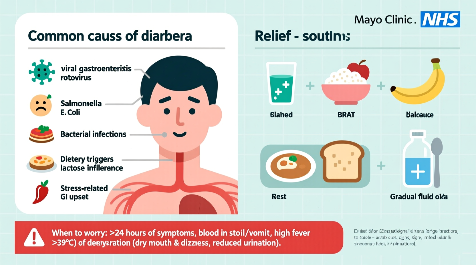 diarrhea and vomiting common causes relief when to worry