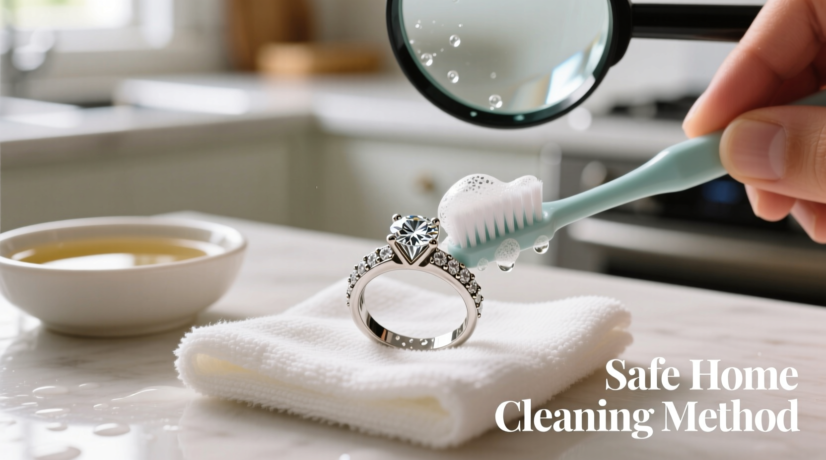 effective and safe methods to clean a diamond inlay ring at home