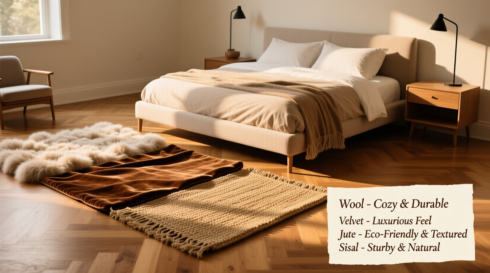choosing the ideal rug material for your bedroom a practical guide to comfort and style