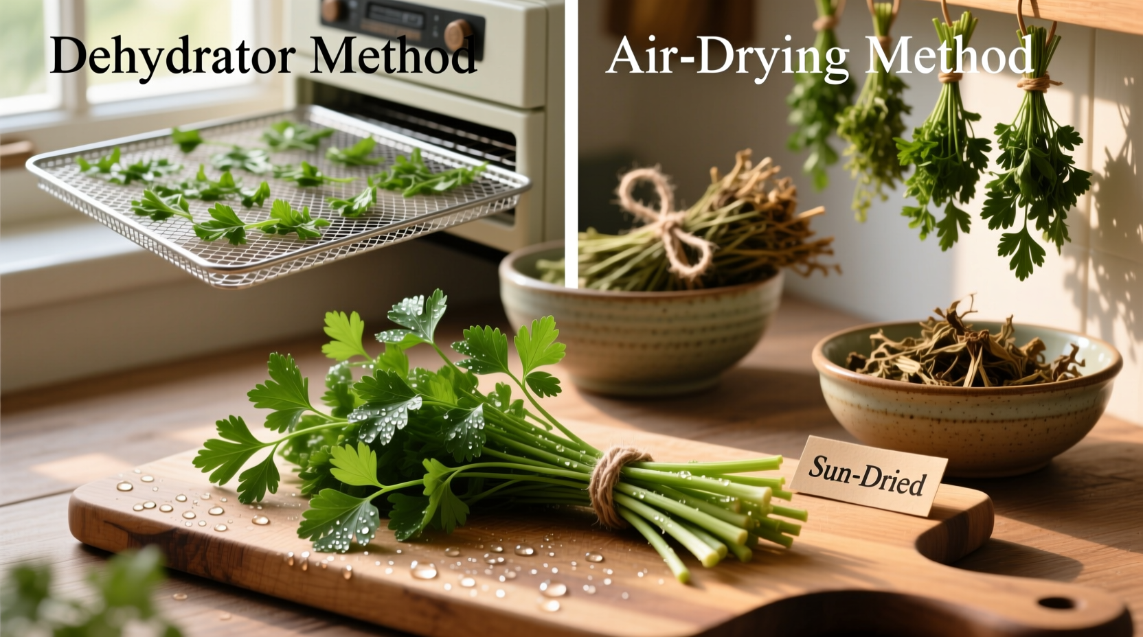 how to dry out parsley