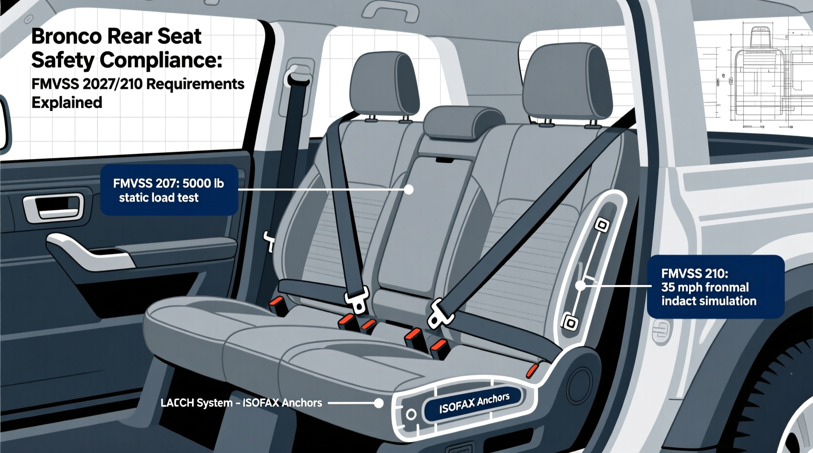 bronco rear seat safety compliance