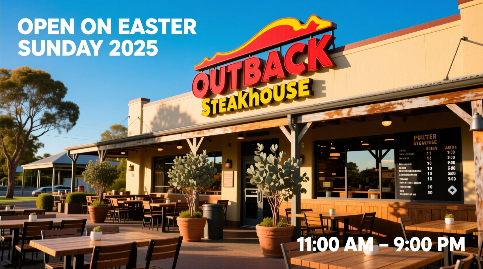 is outback open on easter sunday