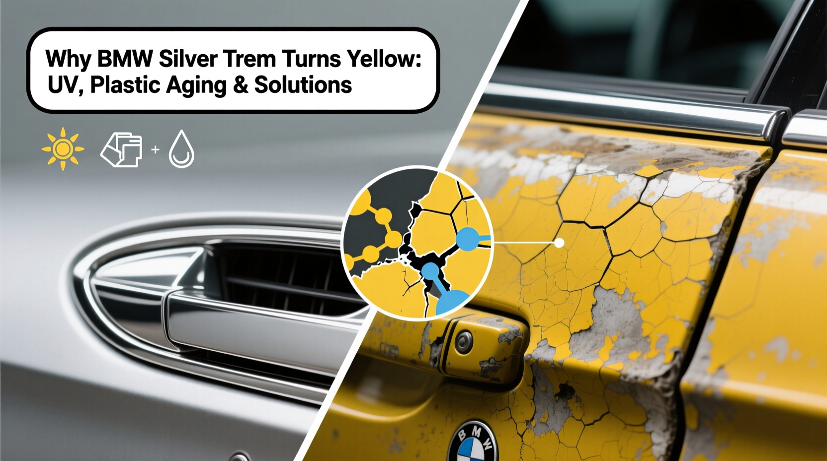 bmw silver trim yellowing why